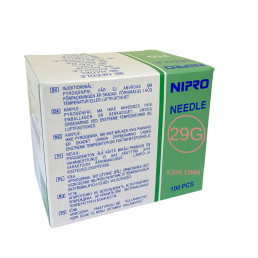 Agujas Esteriles NIPRO 0,33 x 13 Caja 100 Unids (29g)
